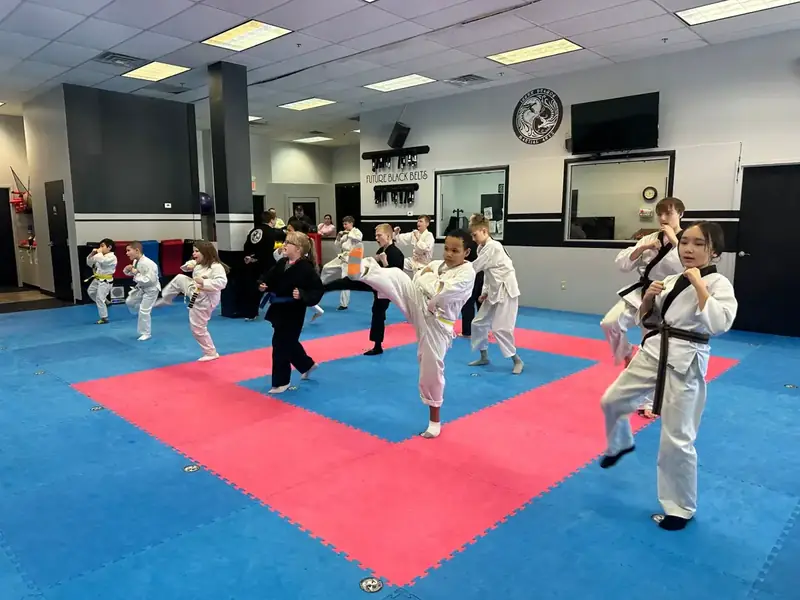After School Martial Arts athletes practicing in class at Inner Dragon Martial Arts in Hudson NH