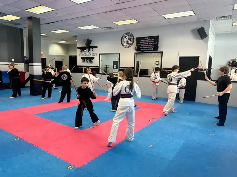 After School Martial Arts athletes practicing in class at Inner Dragon Martial Arts in Hudson NH